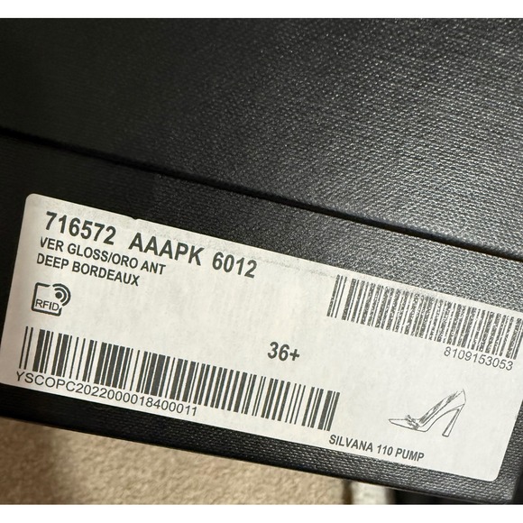 Luxury Saint Laurent Burgundy Patent Pumps - Gold Chain Accent Size 6.5 - Picture 12 of 12